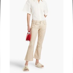 Frame Brown White Striped Le Crop Mini Boot Mid Rise Boot Cut‎ Jeans size 26